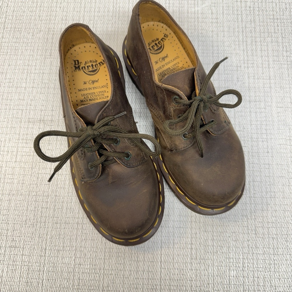 Dr Martens 8053 Oxford Kid 13 Brown Leather Vintage Made in England Grunge Indie
